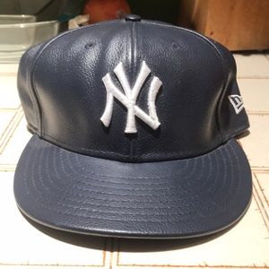 Gently worn Genuine leather New Era Yankee fitted